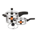 Orange Triply Stainless Steel Pressure Cooker Combo Set 2&3 Litre 2 Pc U462257