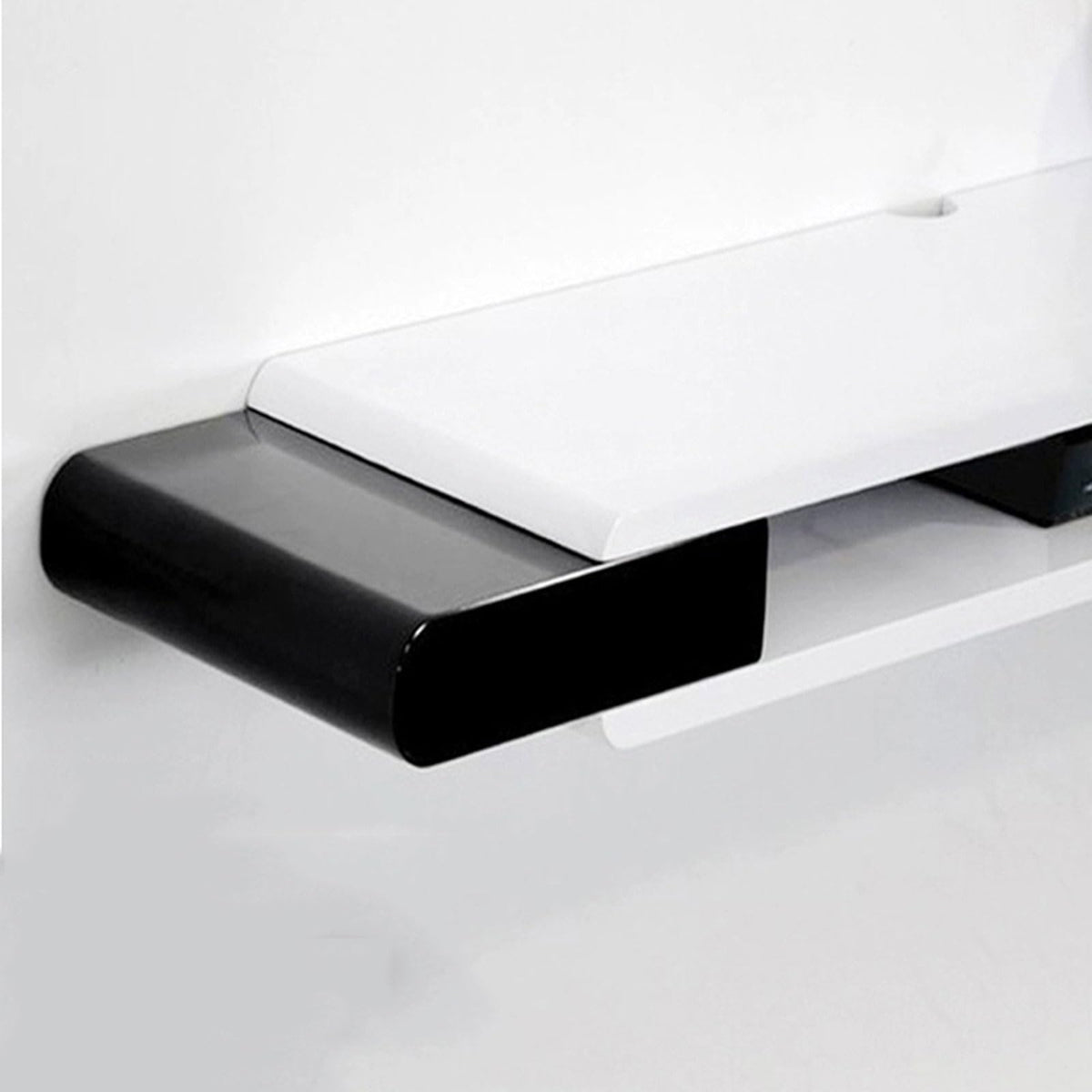 White Black Wall Mounted TV Stand with Storage Shelf Z220