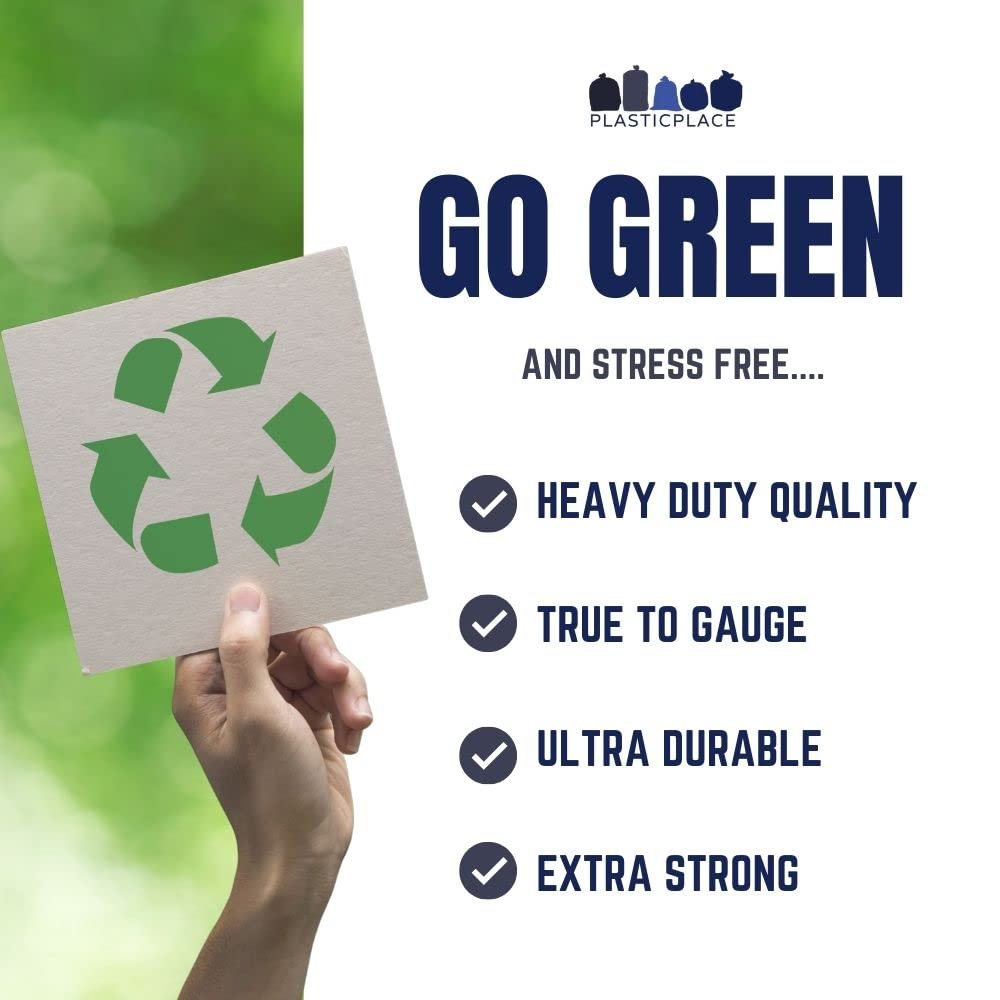 32-33 Gallon Blue Recycling Trash Bags, 100 Count Z4660