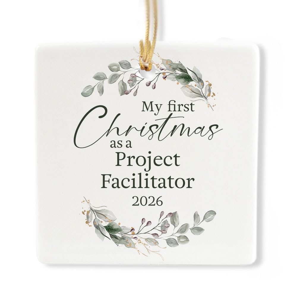 Ceramic 3-inch Square-Shaped Ornament Y568