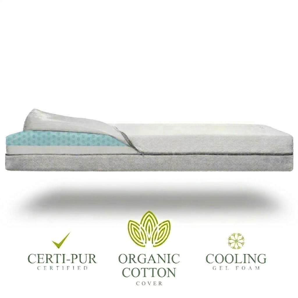 Organic Cotton Dual-Sided Crib Mattress 2-Stage Memory Foam U9893