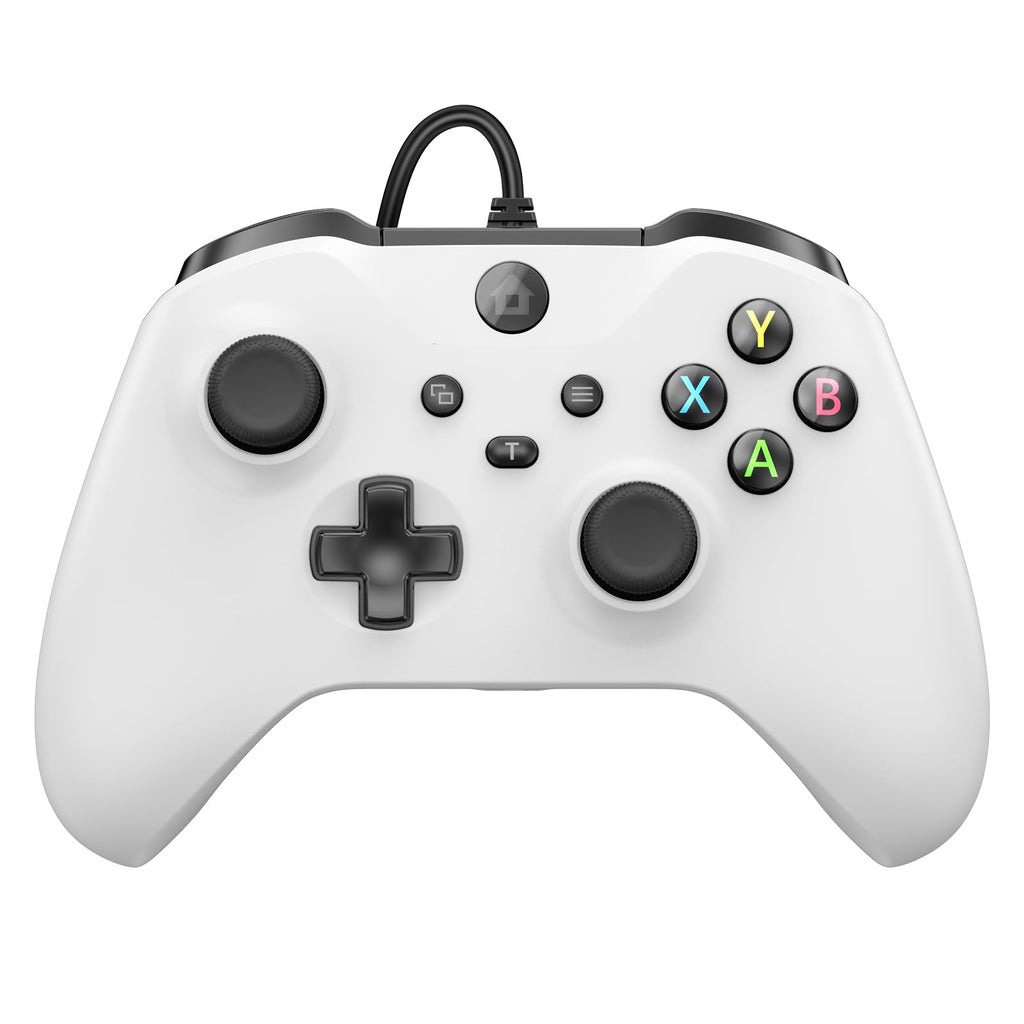 Wired Gamepad with Hall Effect Joysticks Turbo Dual Vibration 3.5mm Headphone Jack White 7.2ft C337300