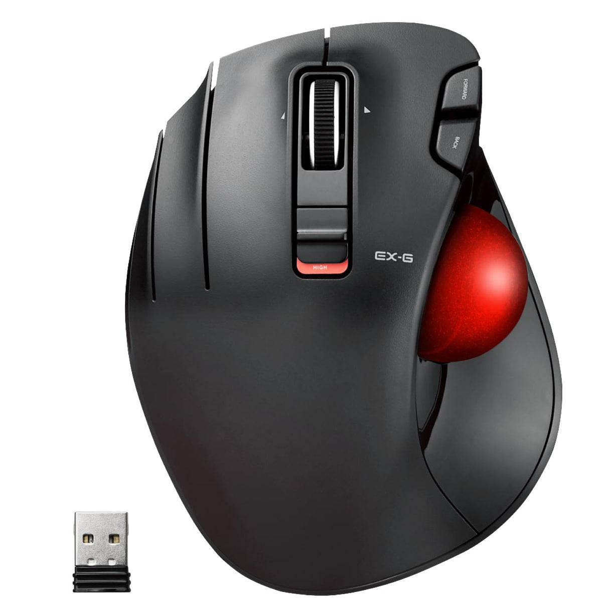 Wireless Left Handed Thumb Control Trackball Mouse D216