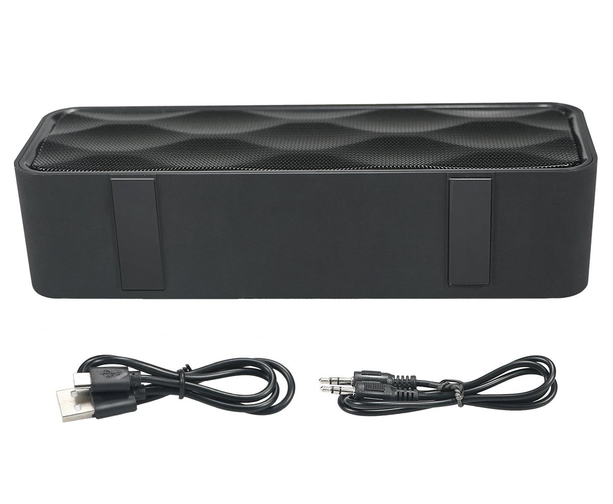 Black Portable Wireless Bluetooth Speaker with AUX USB TF Card Slot J404342