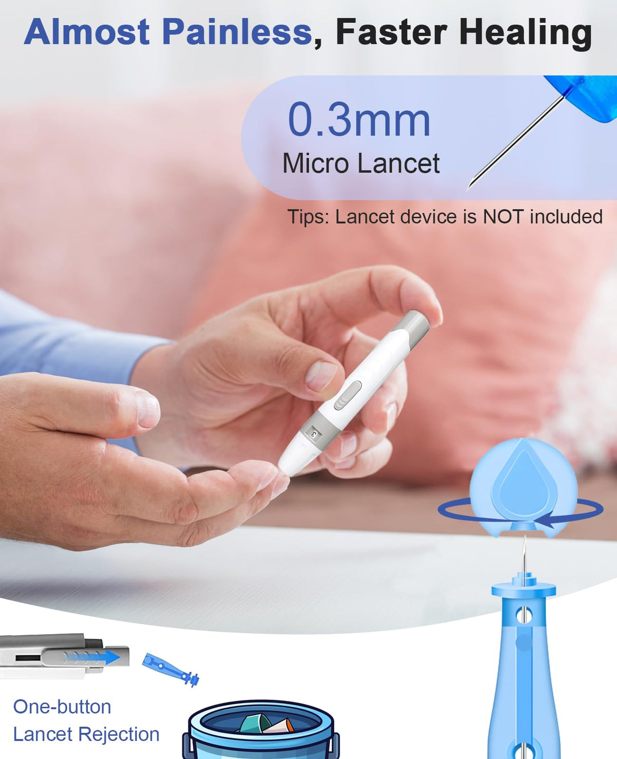 Blood Glucose Test Strips, 100 Lancets J652