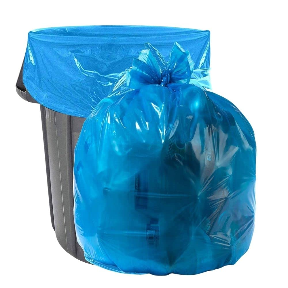 32-33 Gallon Blue Recycling Trash Bags, 100 Count Z4660