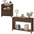 Rustic Oak Console Table with 2 Drawers B1109