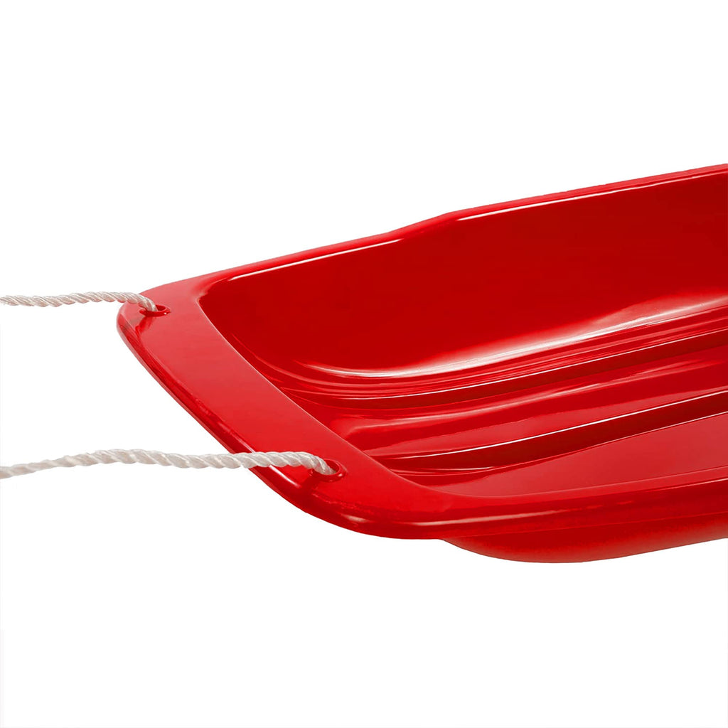 48 Inch Plastic Snow Toboggan Sled with Pull Rope S240526