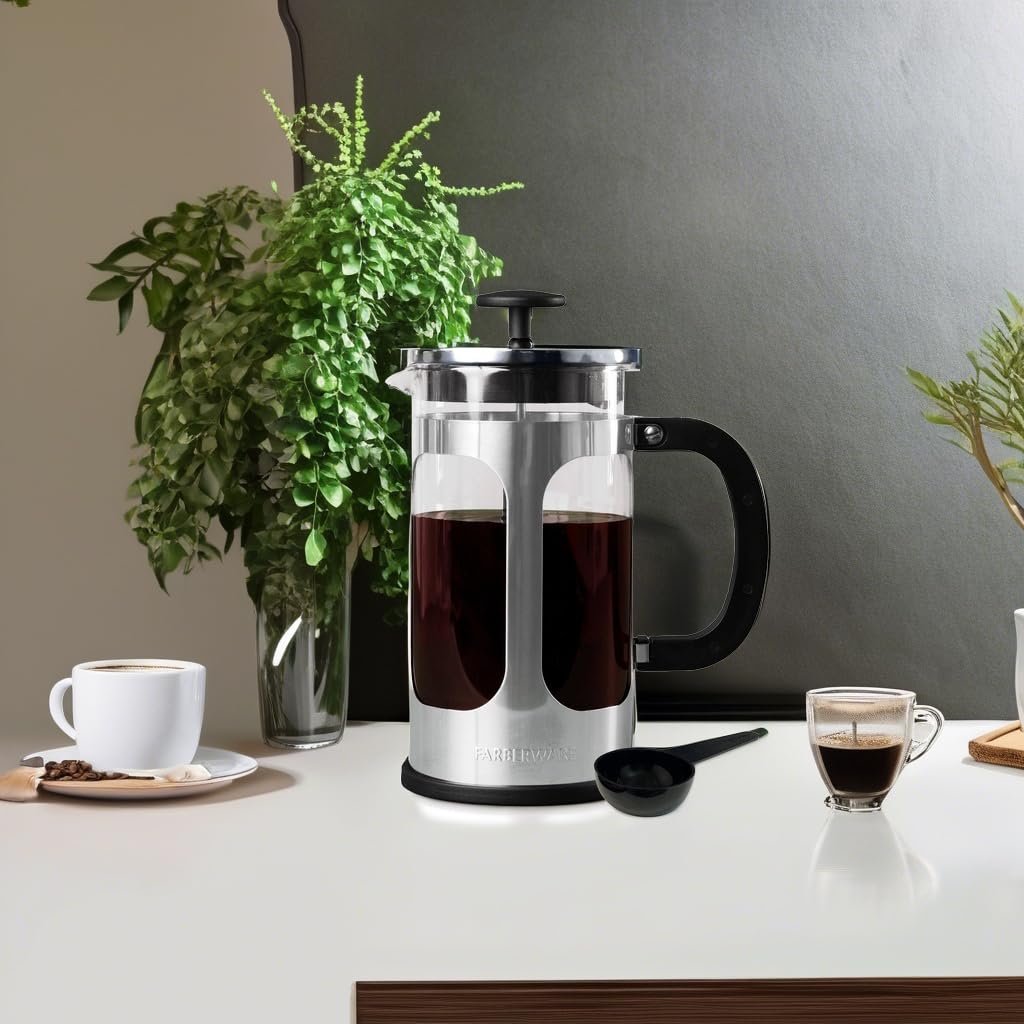 8 Cup Stainless Steel French Press Coffee Maker H62694