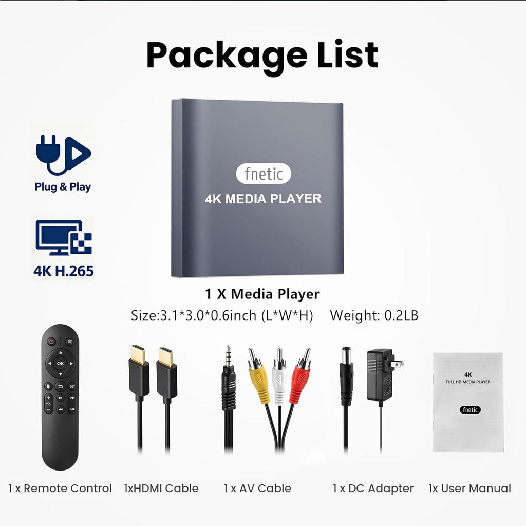 4K Full-HD USB microSD Digital Media Player X74417