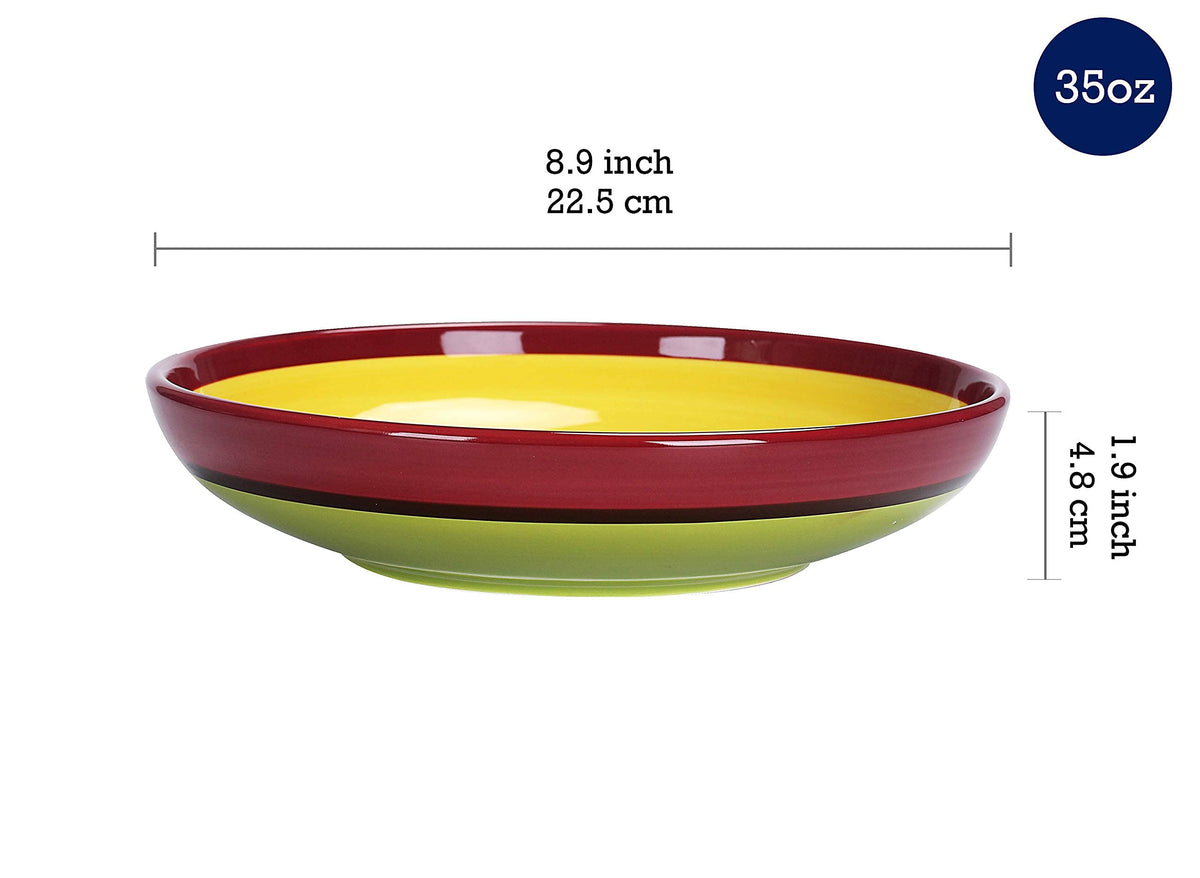 Ceramic Pasta Bowl Set of 9, Microwave & Dishwasher Safe G921