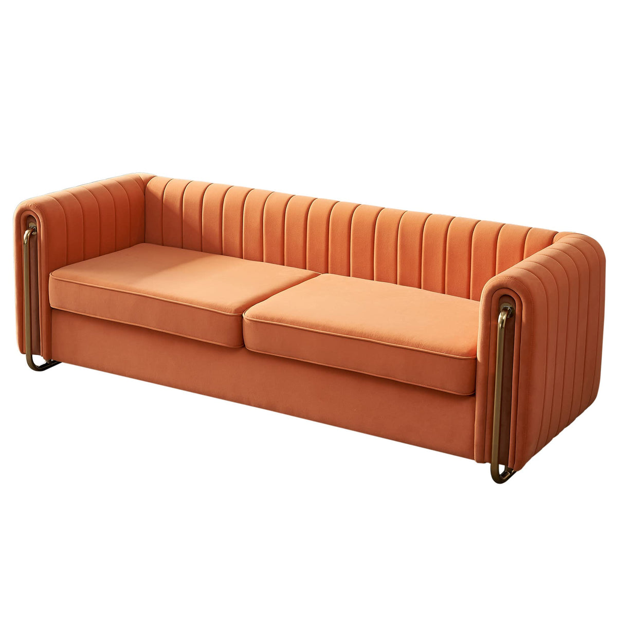 Orange Velvet 84 Inch 3-Seater Sofa G6601