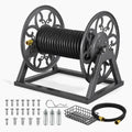 Wall Mounted Garden Hose Reel, Holds 200 ft 5/8" Hose, Heavy-Duty Steel Manual Winder B3575
