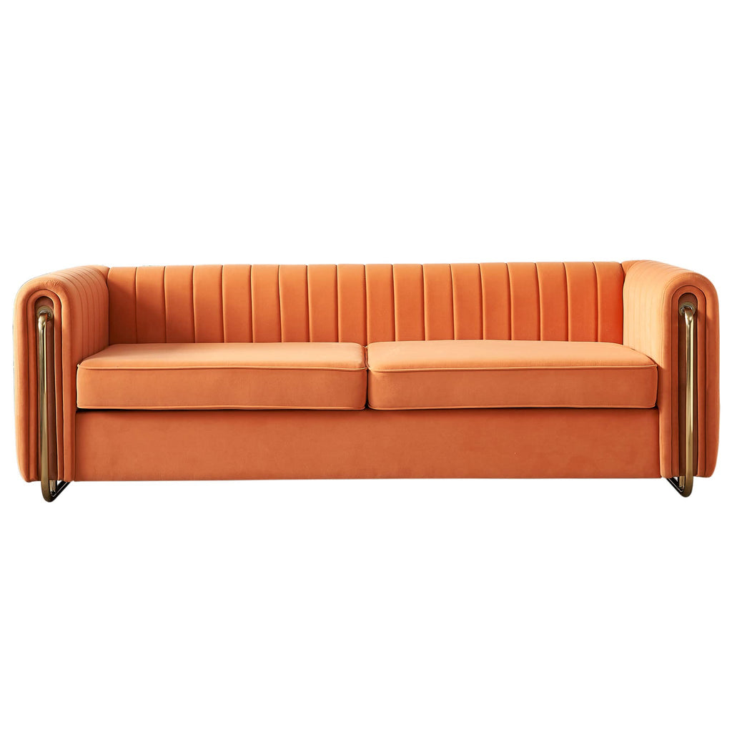 Orange Velvet 84 Inch 3-Seater Sofa G6601