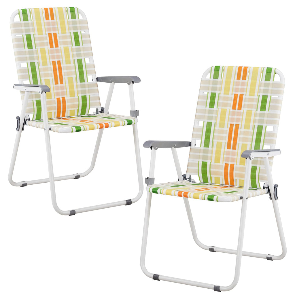 2 Pack Green Foldable Beach Chairs I495777