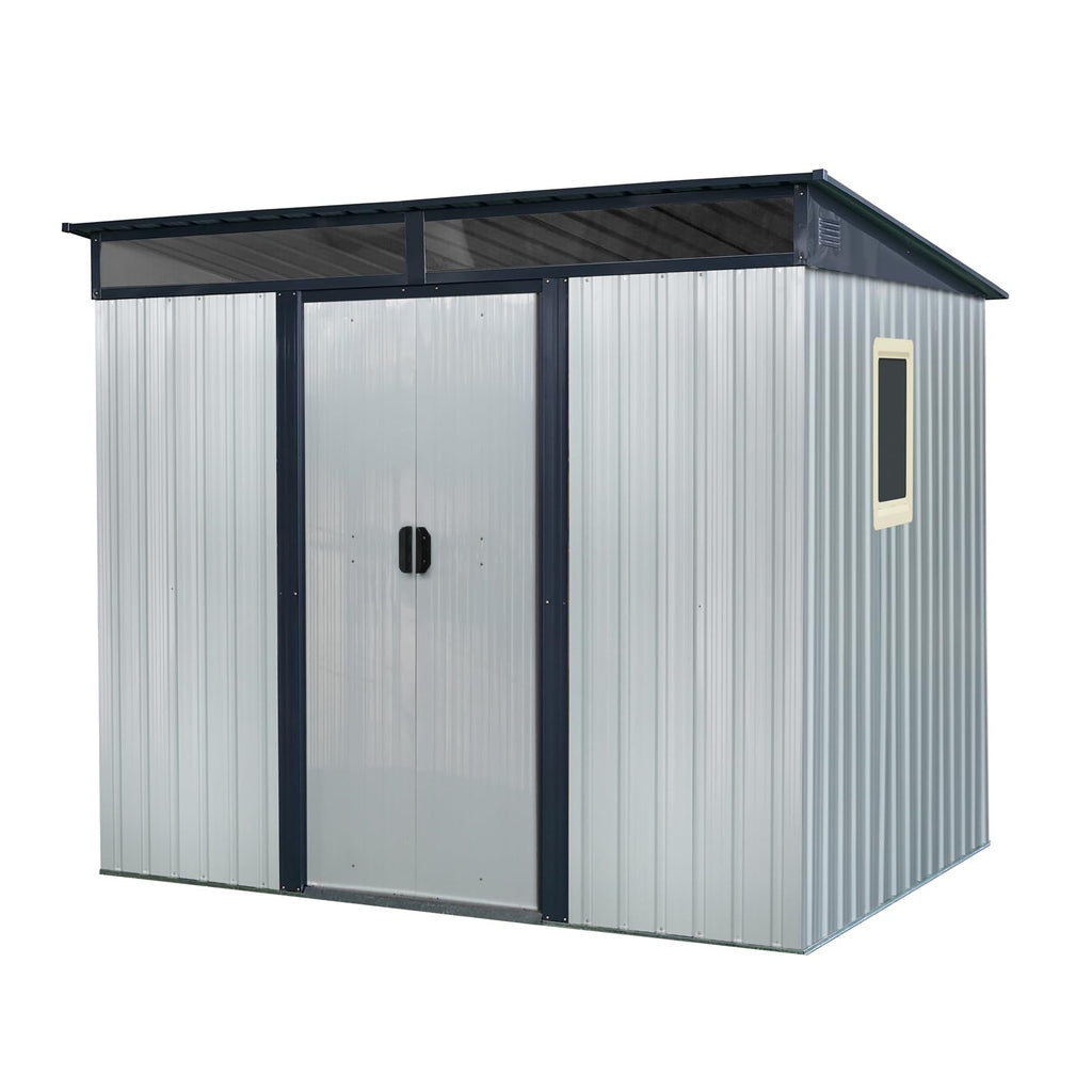 8 x 6 FT Metal Storage Shed with Lockable Sliding Doors H537086