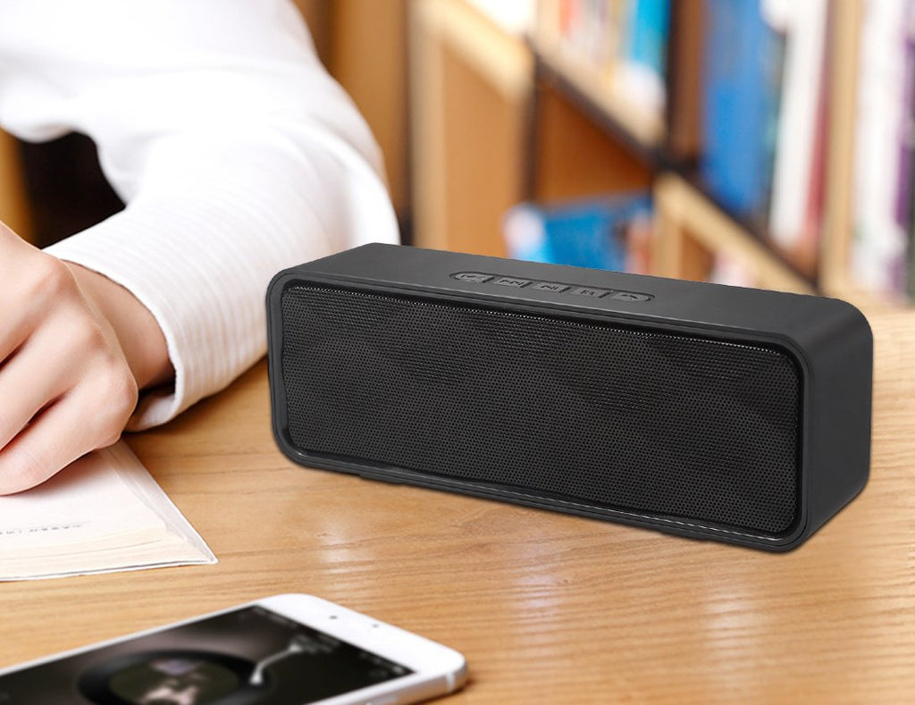 Black Portable Wireless Bluetooth Speaker with AUX USB TF Card Slot J404342