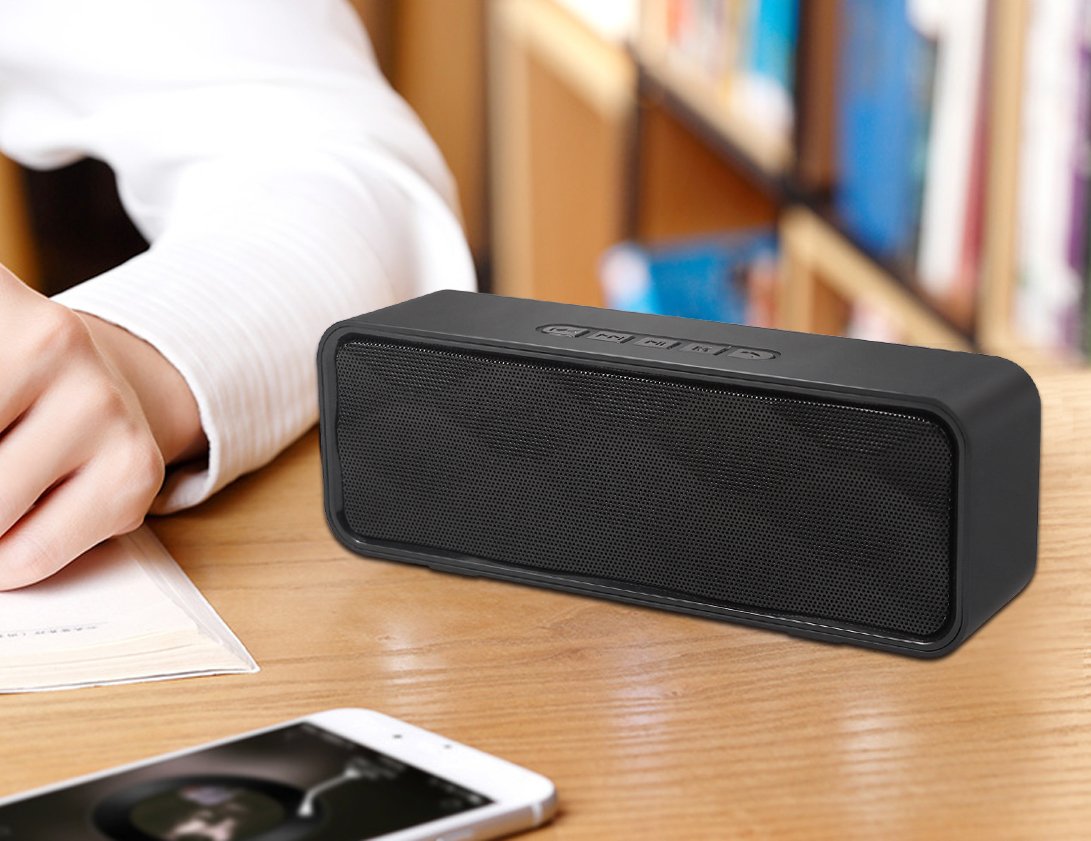 Black Portable Wireless Bluetooth Speaker with AUX USB TF Card Slot J404342