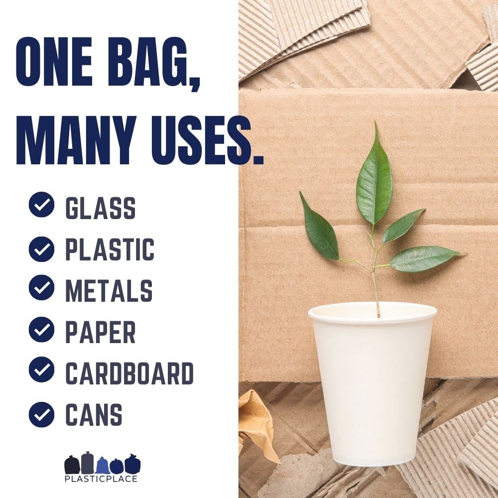 32-33 Gallon Blue Recycling Trash Bags, 100 Count Z4660