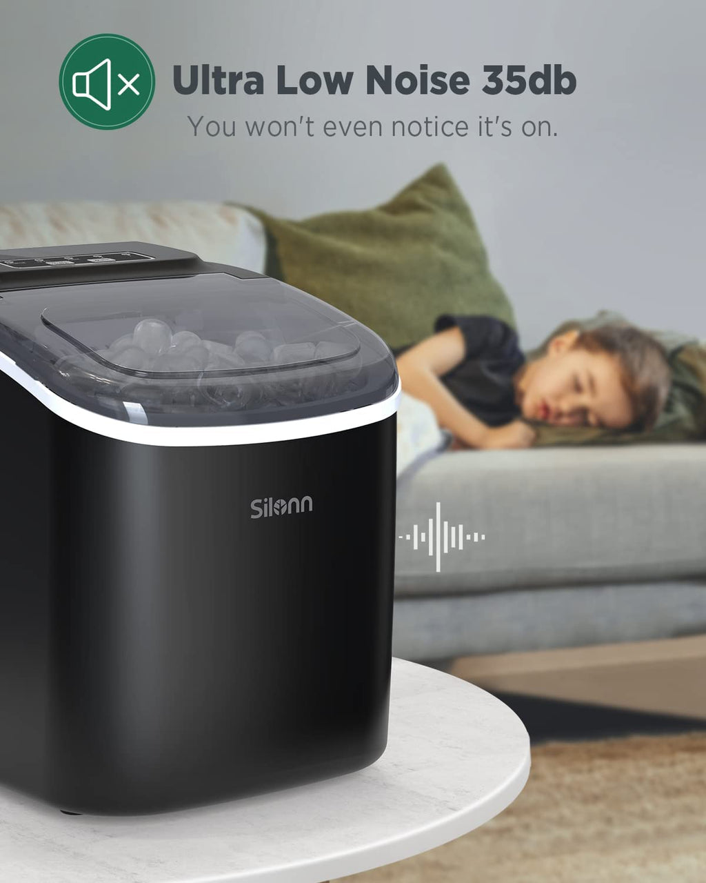 Black Countertop Ice Maker A831