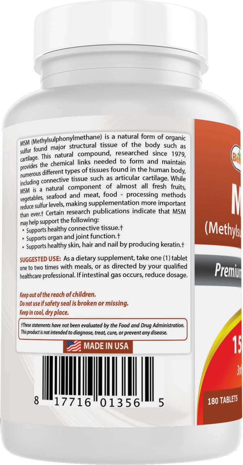 MSM 1500 mg 180 Tablets M84846