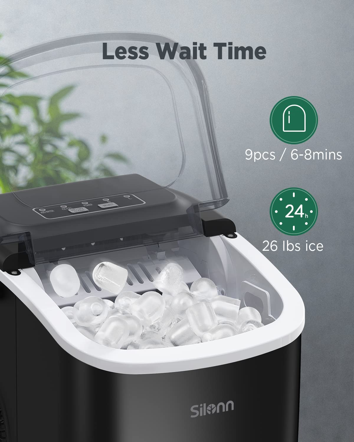 Black Countertop Ice Maker A831