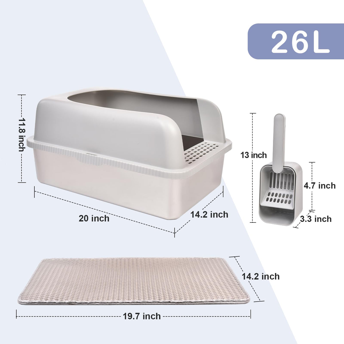Stainless Steel Cat Litter Box with Lid J756414