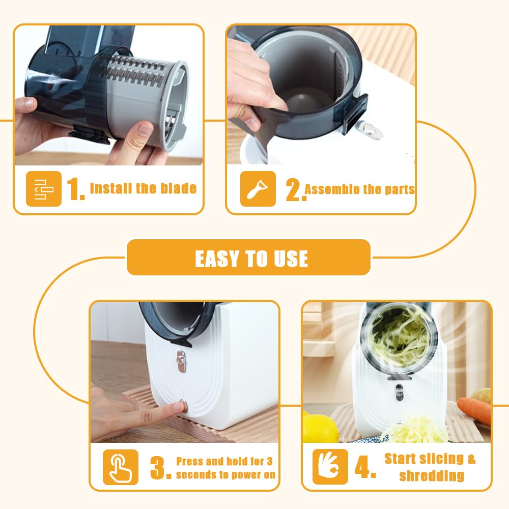 Cordless Electric Vegetable Slicer Chopper & Cheese Grater Y423