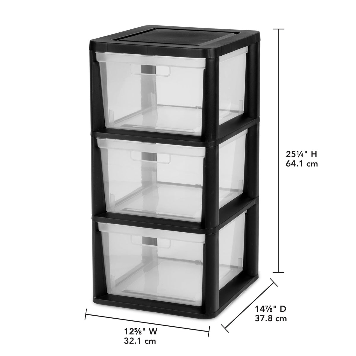 3-Drawer Plastic Storage Tower W68244