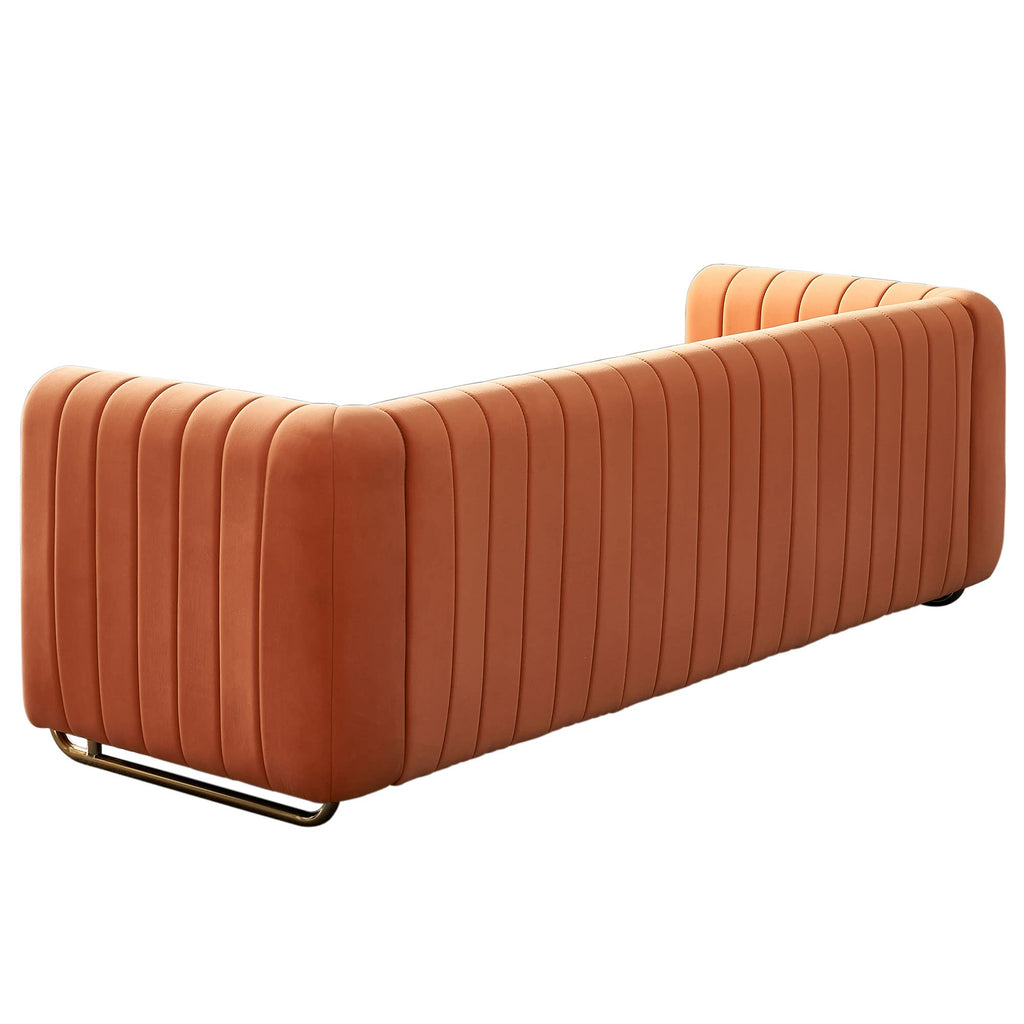 Orange Velvet 84 Inch 3-Seater Sofa G6601