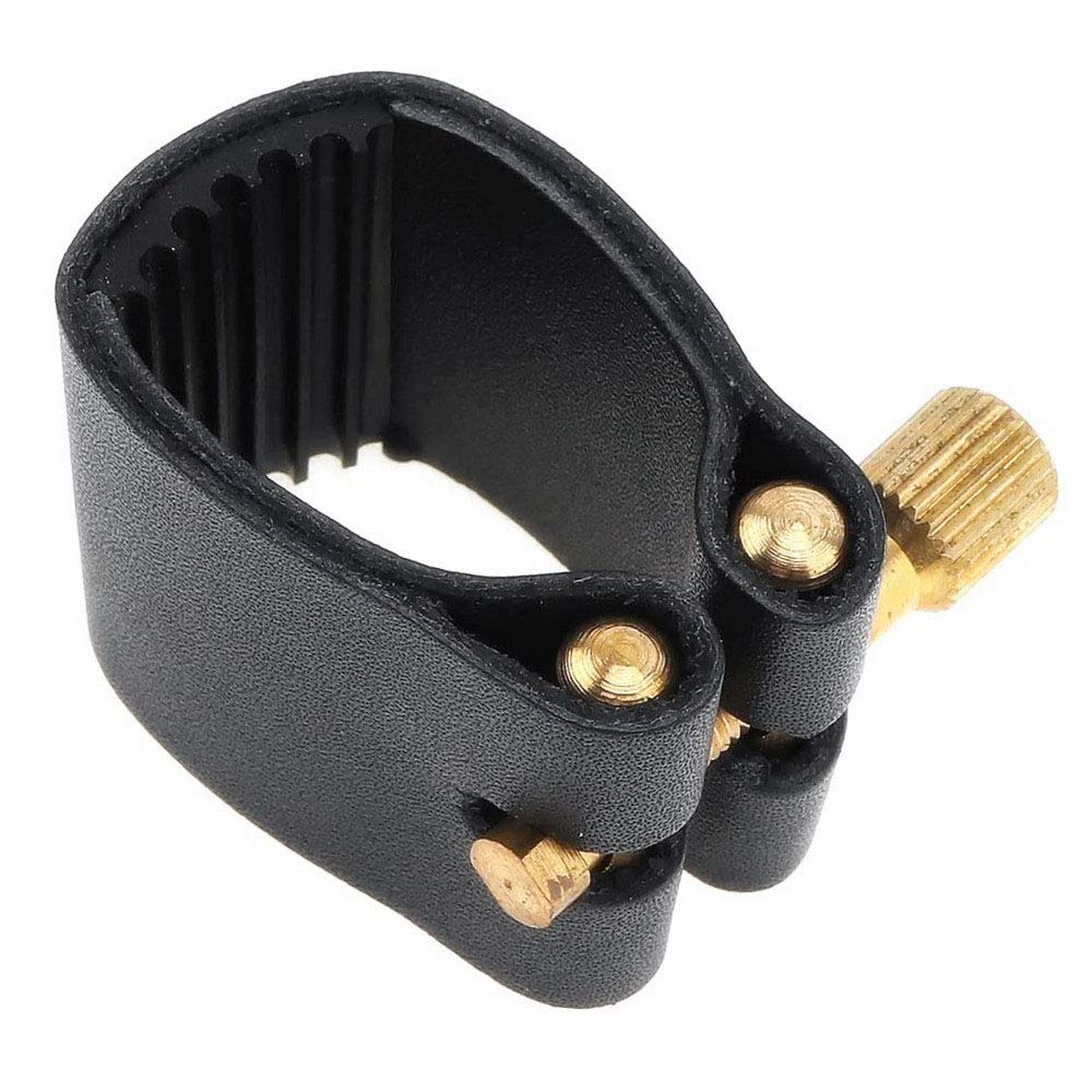 Alto Saxophone Mouthpiece Leather Ligature Fastener Black Q58812
