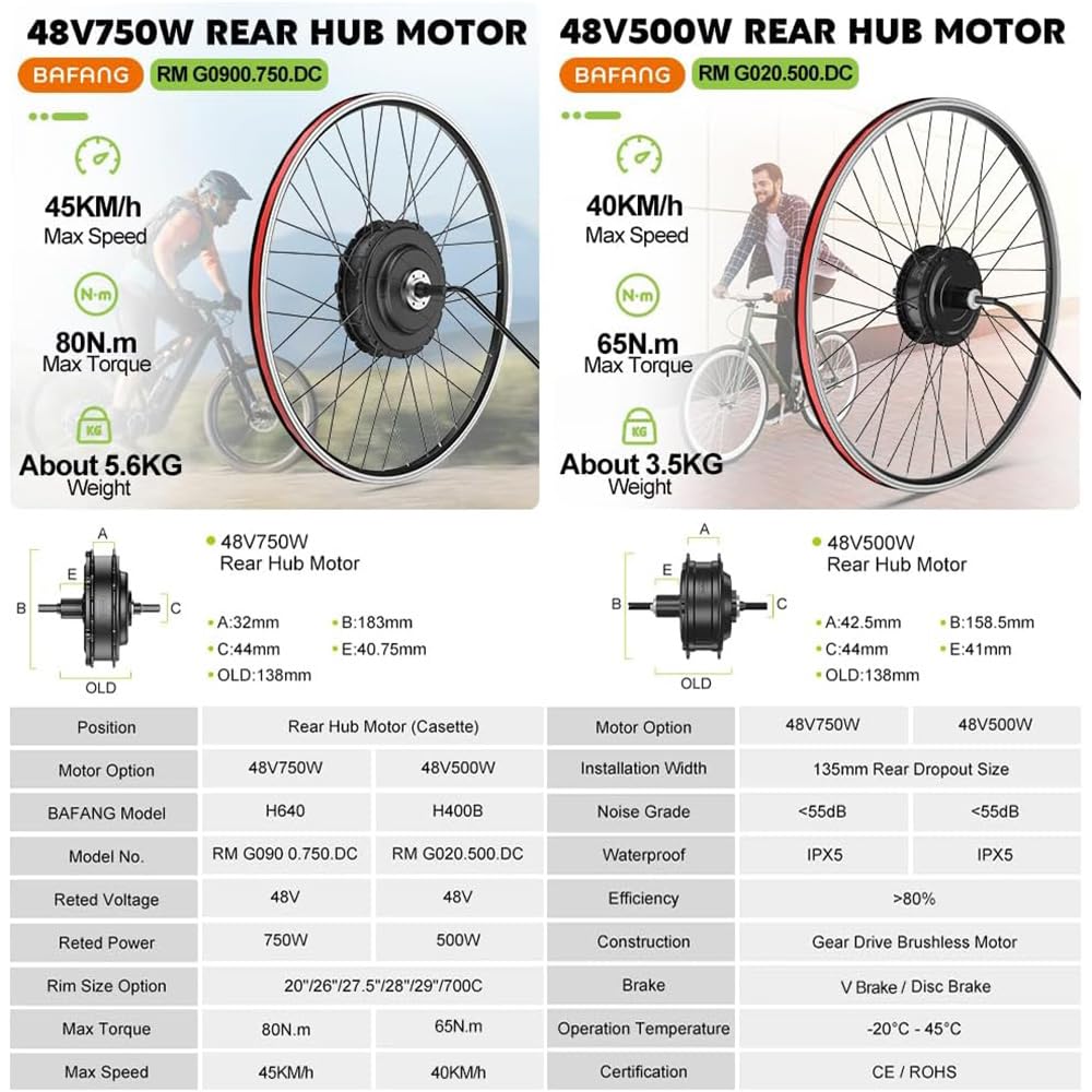 48V 500W 750W Electric Bicycle Conversion Kit M259528