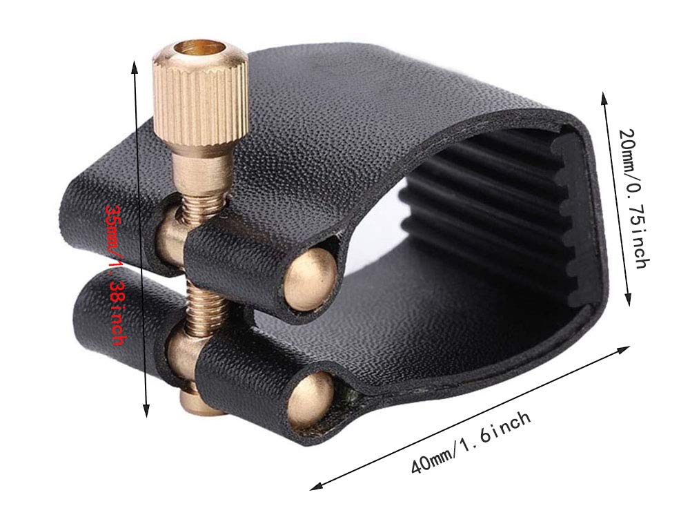 Alto Saxophone Mouthpiece Leather Ligature Fastener Black Q58812
