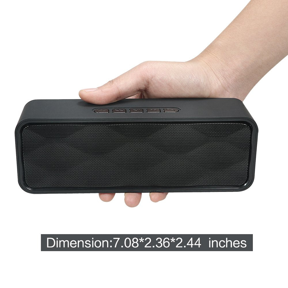 Black Portable Wireless Bluetooth Speaker with AUX USB TF Card Slot J404342