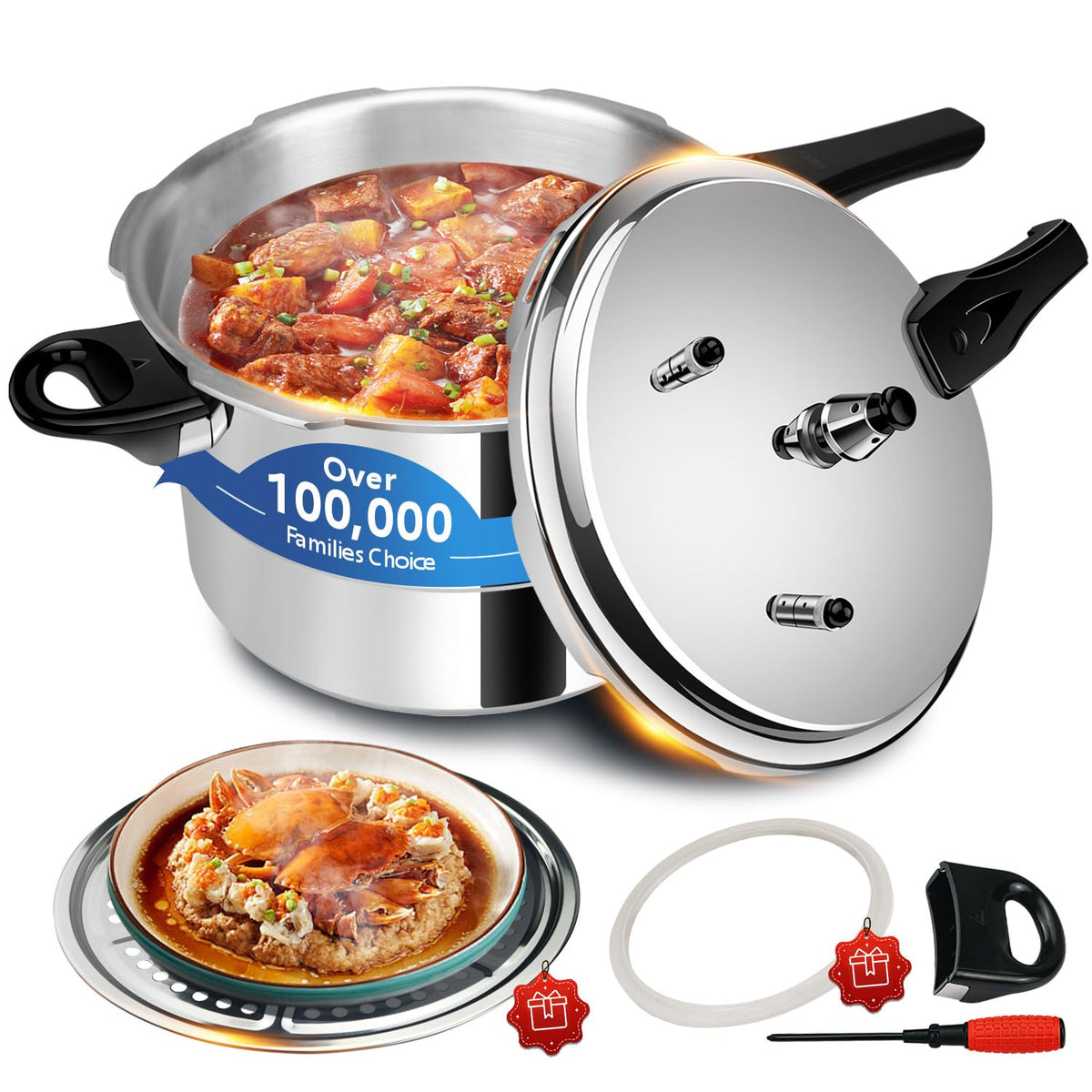 4.23 Quart Aluminum Stovetop Pressure Cooker Q603