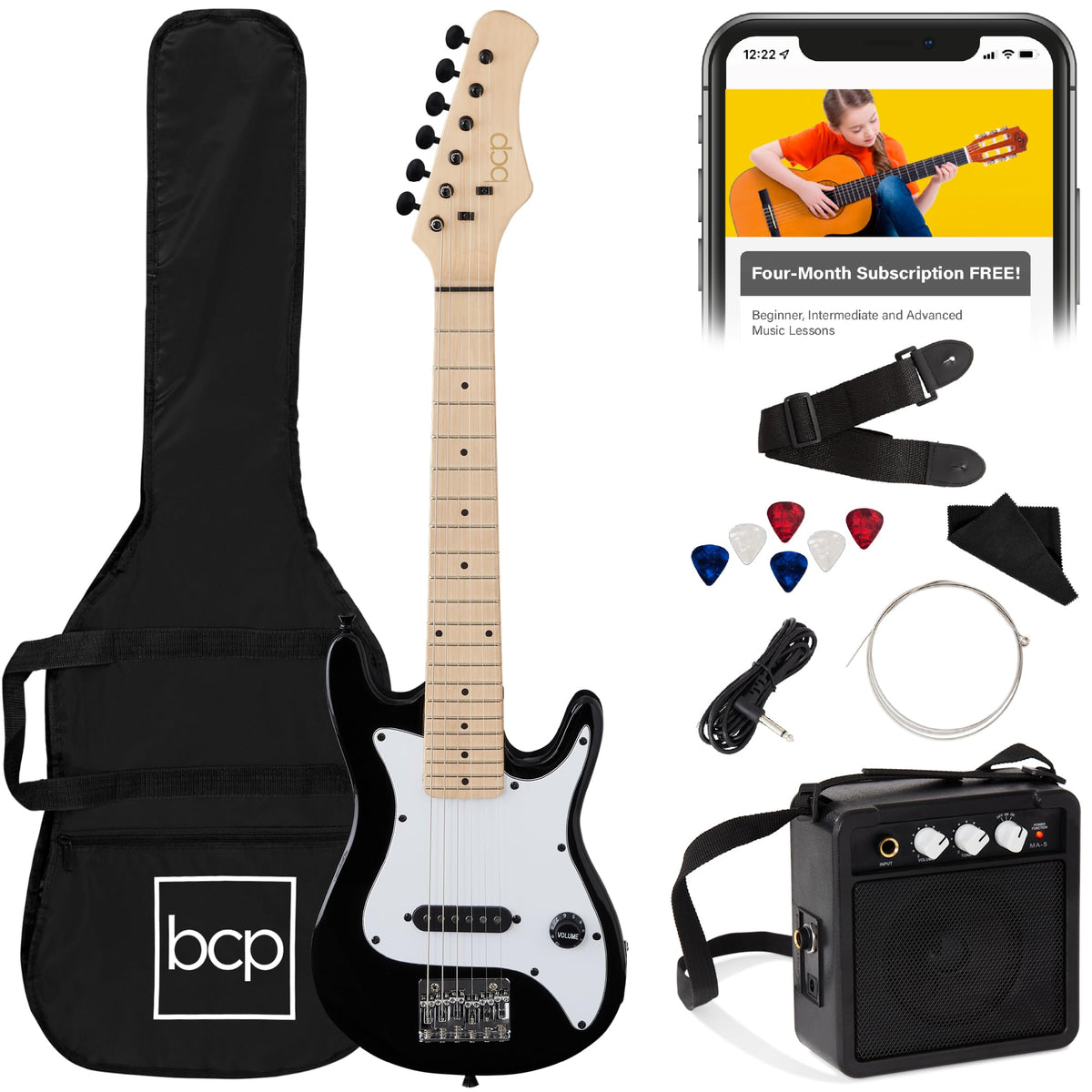 30in Kids Electric Guitar Starter Kit with Amplifier K40448