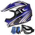 Youth Motocross Offroad Dirt Bike Helmet with Goggles DOT Approved R3179