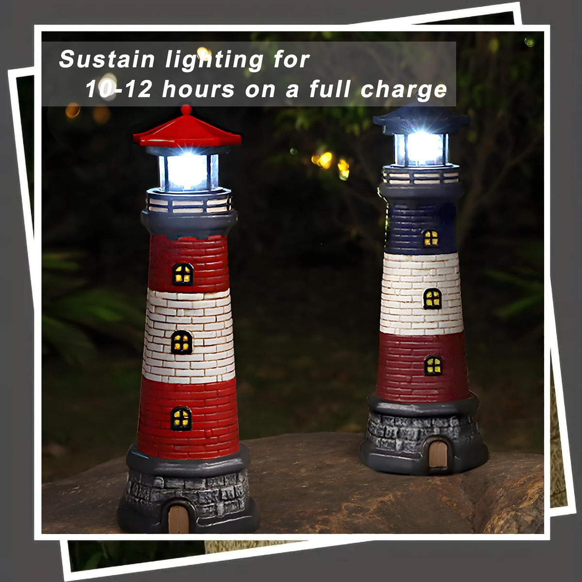Solar Outdoor Lighthouse Garden Statue H858