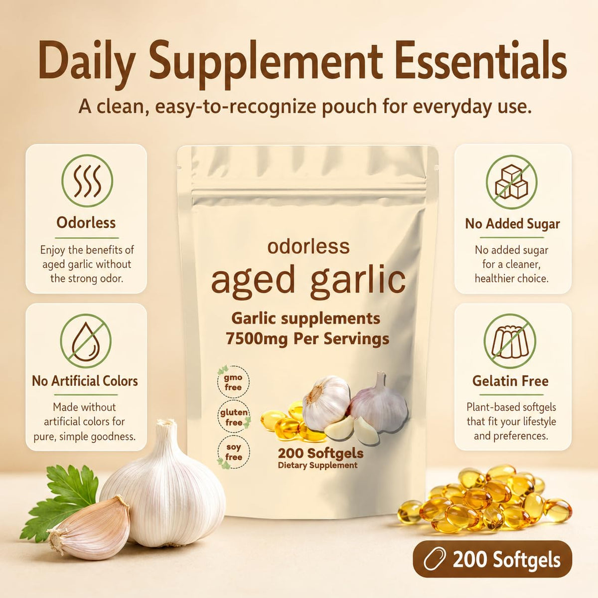 Aged Garlic Extract Softgels 200 Count D32612