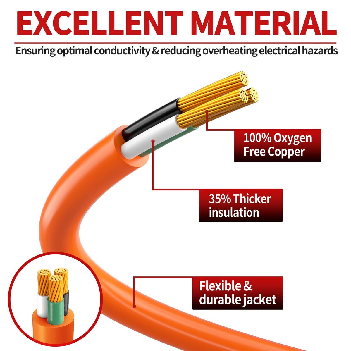 100 FT 10 Gauge Orange Extension Cord K346