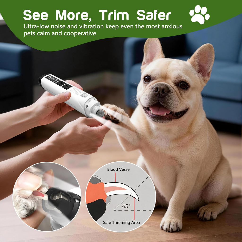 4-Speed Rechargeable Quiet Electric Dog Nail Grinder B963837