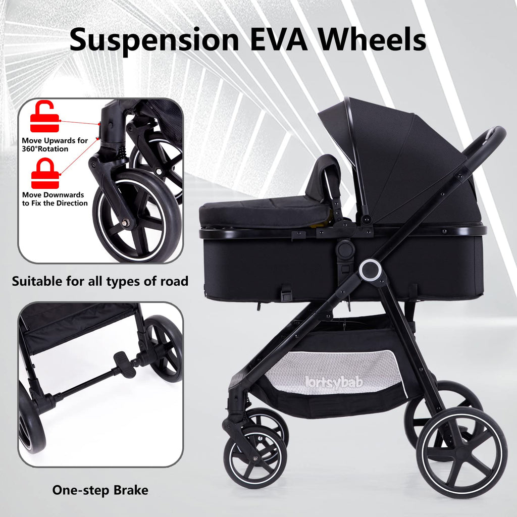 2-in-1 Folding Baby Stroller with Reversible Seat U165