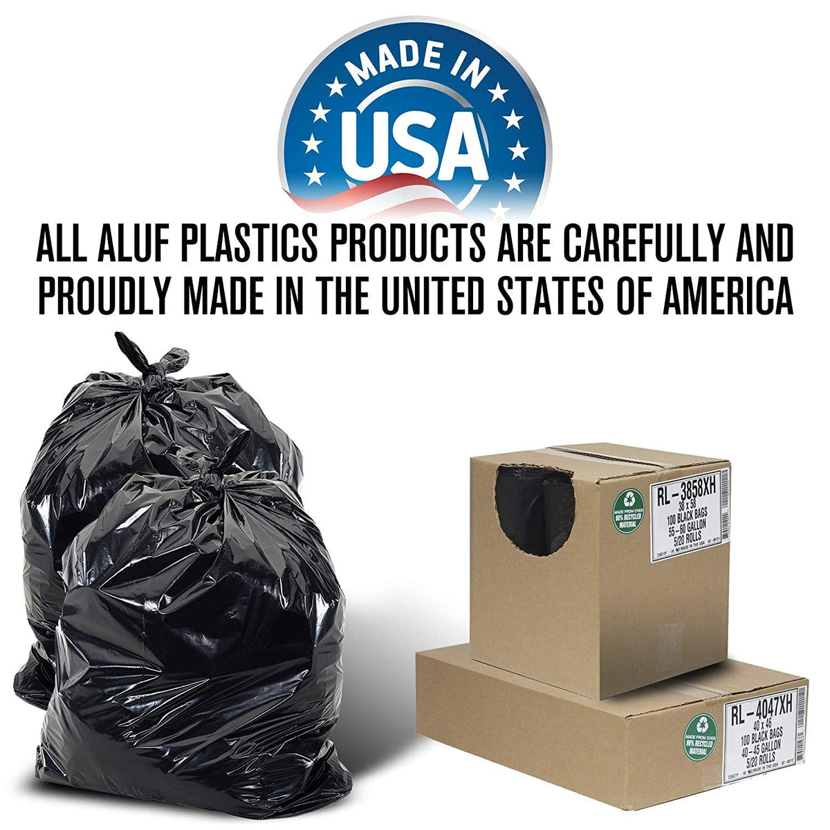 40-45 Gallon Black Heavy Duty Trash Bags T75467