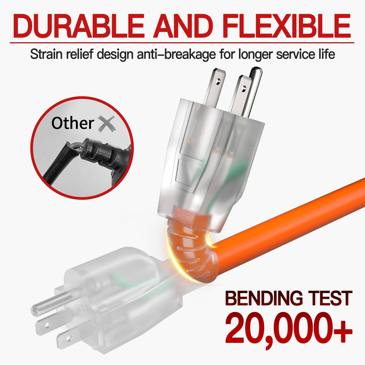 100 FT 10 Gauge Orange Extension Cord K346