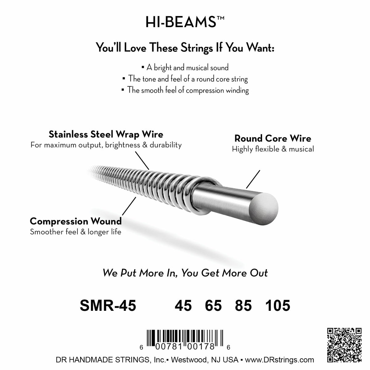 Stainless Steel Bass Strings 45-105 Short I295