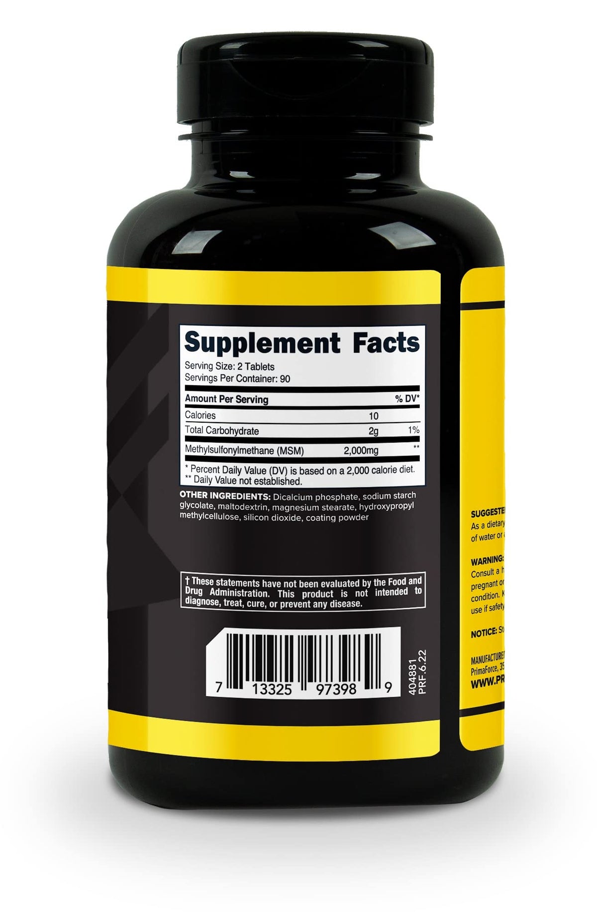 MSM Tablets 2000mg 180 Tablets R690444
