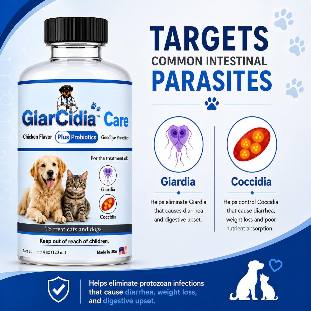 Milk Flavor Dewormer for Cats & Dogs 120ml with Dropper Y4322