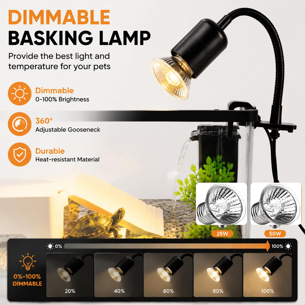 Acrylic Aquarium Starter Kit with UVB/UVA Lamp, Filter, Basking Platform & Lid R3647