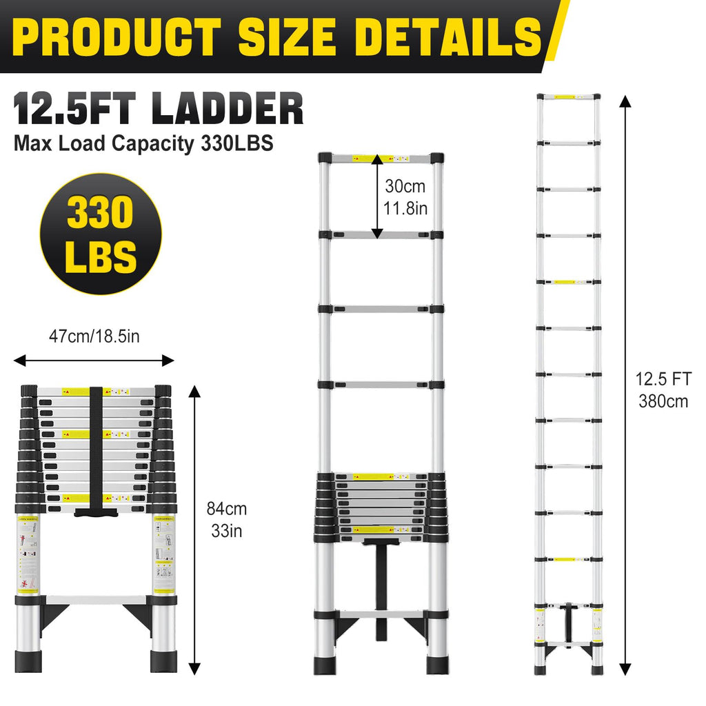 12.5 FT Aluminum Telescoping Ladder A11276