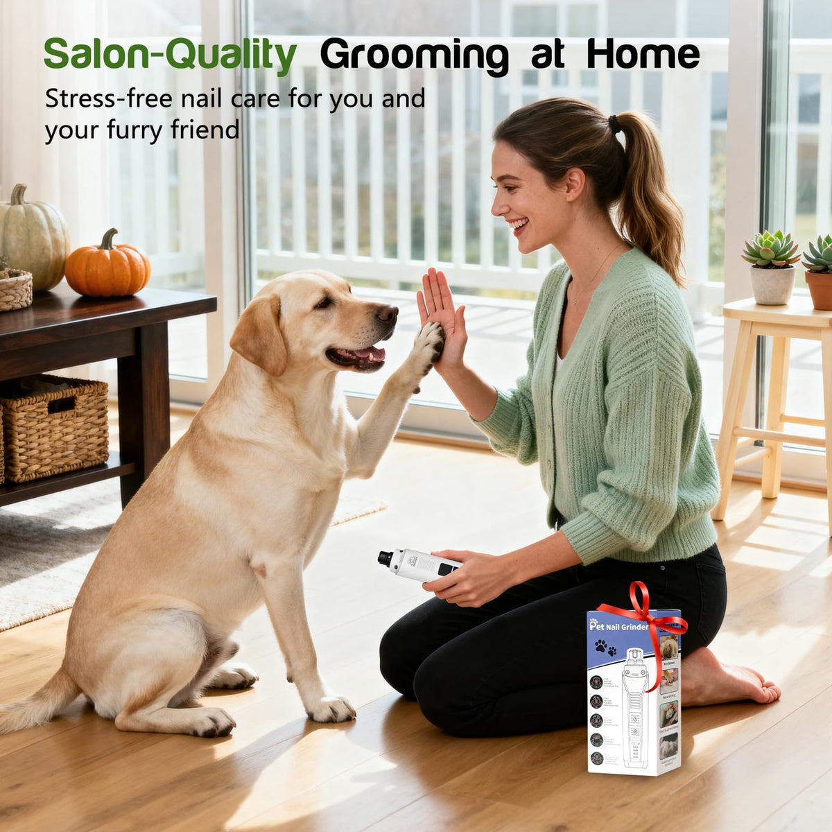 4-Speed Rechargeable Quiet Electric Dog Nail Grinder B963837